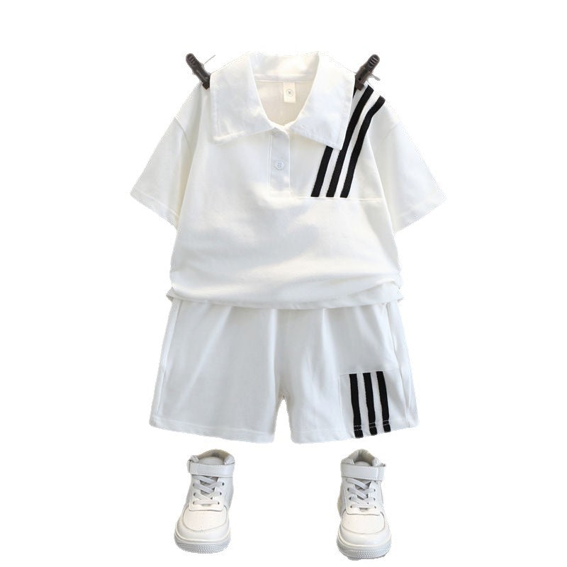 Boys' summer outfit set:  new arrival - stylish and trendy two-piece short-sleeve set for baby boys