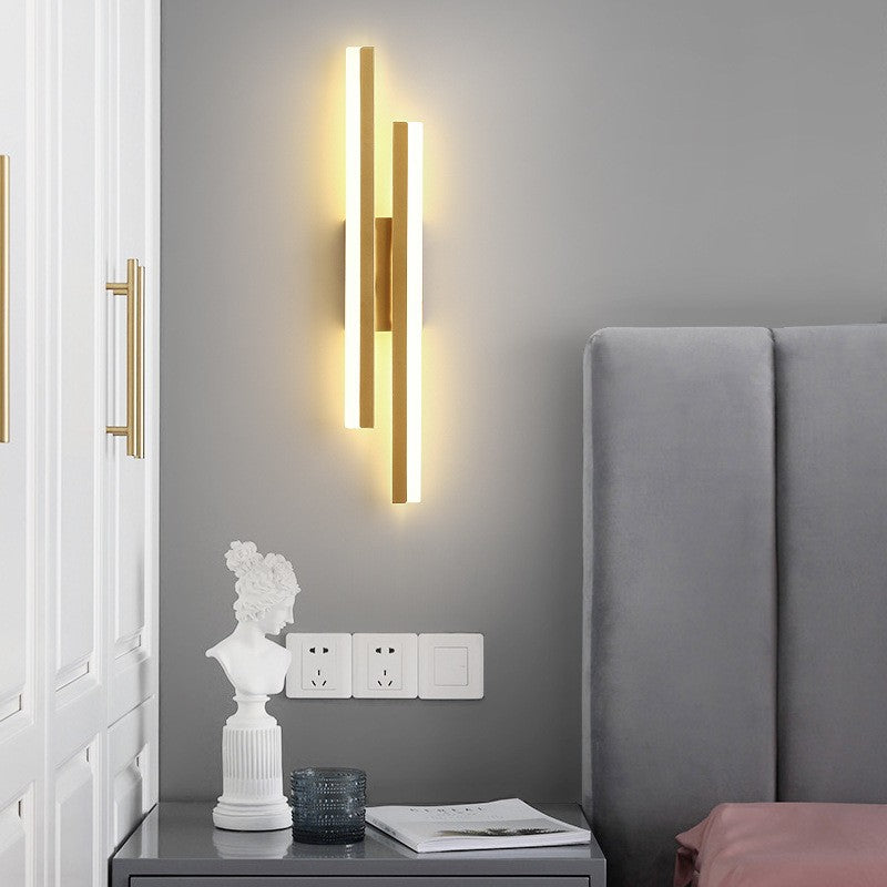 Modern minimalist linear wall sconce - bedroom bedside, living room background, wall lamp - minimalist light luxury aisle corridor led light