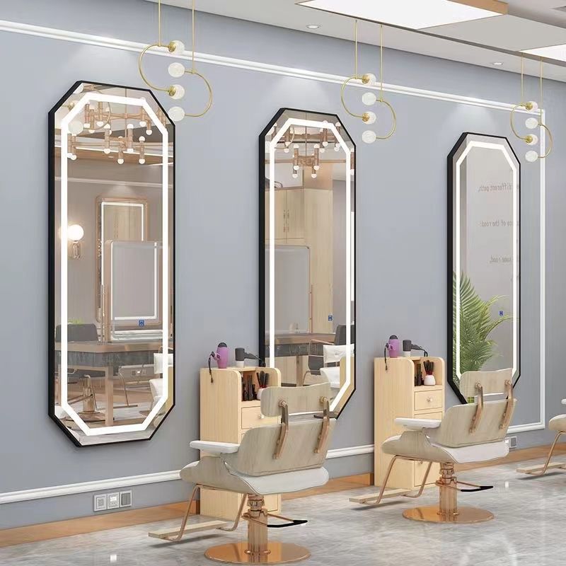 Hairdressing mirror, hair salon special, hair salon mirror, popular led single-sided luminous wall-mounted smart mirror