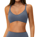 European and american sports bra women's butter fabric collar cross beautiful back outwear pilates thin shoulder strap yoga intimates5560