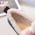 Vancahao kids cotton shoes winternew arrivalgirlsmoke plussheep fur shoes soft bottomretro bean shoes