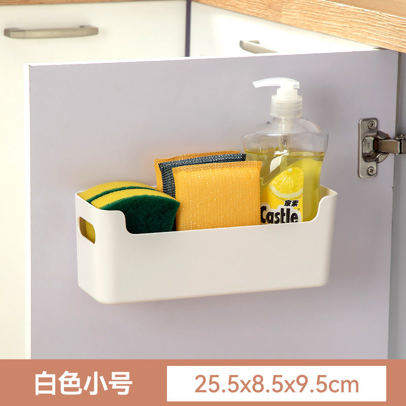 Kitchen cabinets, plastic wrap storage boxes, plastic sundries, non-punching wall-mounted storage boxes, multifunctional bathroom storage boxes