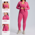 European and american plus size long sleeve yoga outfit set - women's high elasticity quick-dry activewear three-piece set - new autumn/winter fitness apparel