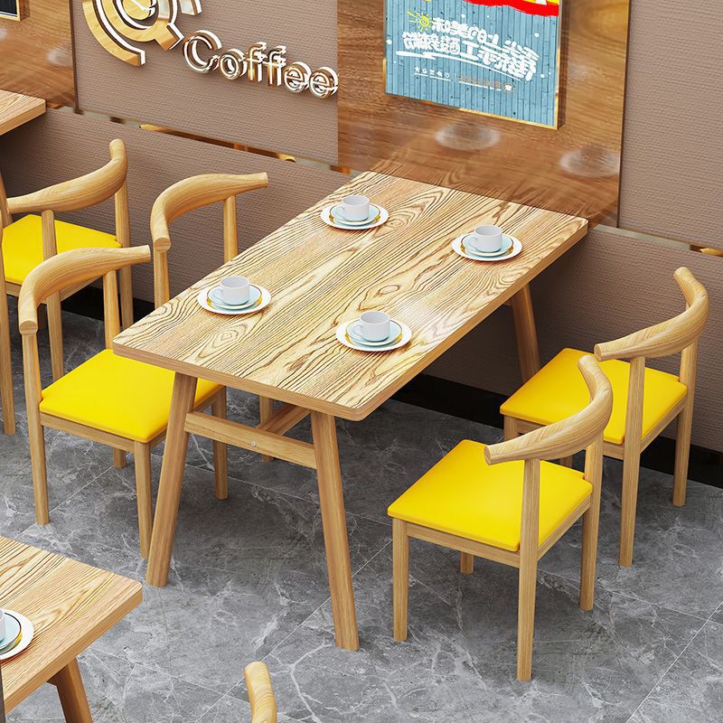 Complete dining table and chair combination Snack bar Milk tea breakfast shop restaurant table and chair canteen dining table and chair commercial restaurant table and chair