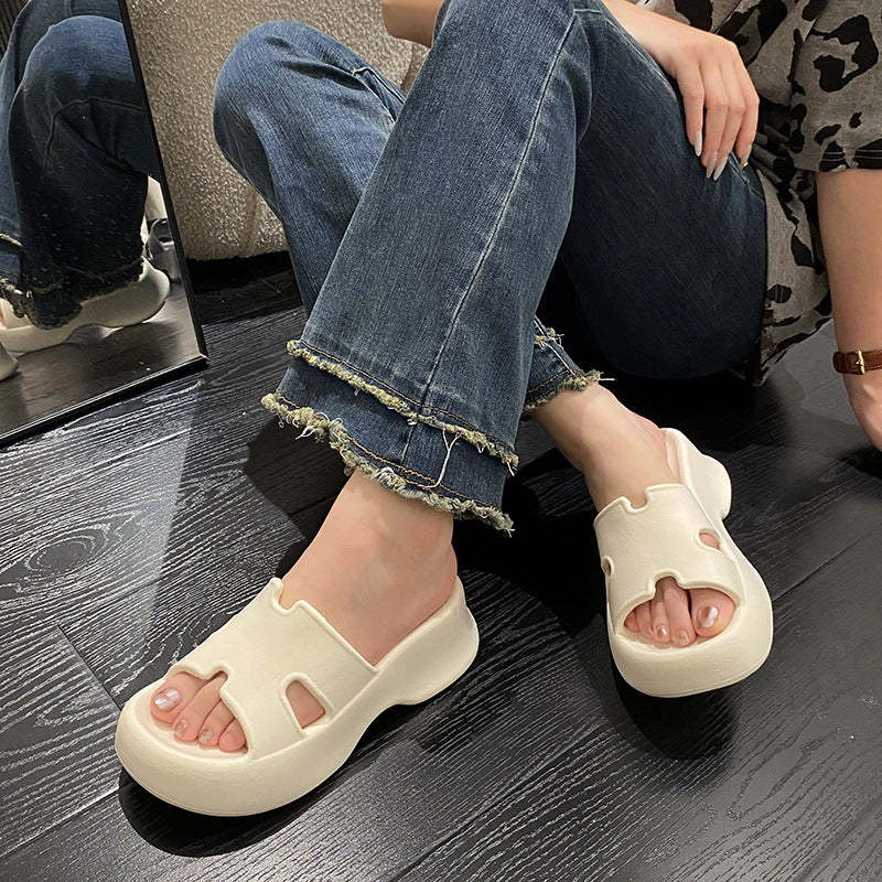 Eva thick-soled slippers women's fashioneasiest for match2025new arrival5cmoutwearnon-sliph belt deodorizing filter stomping on shit feeling slippers