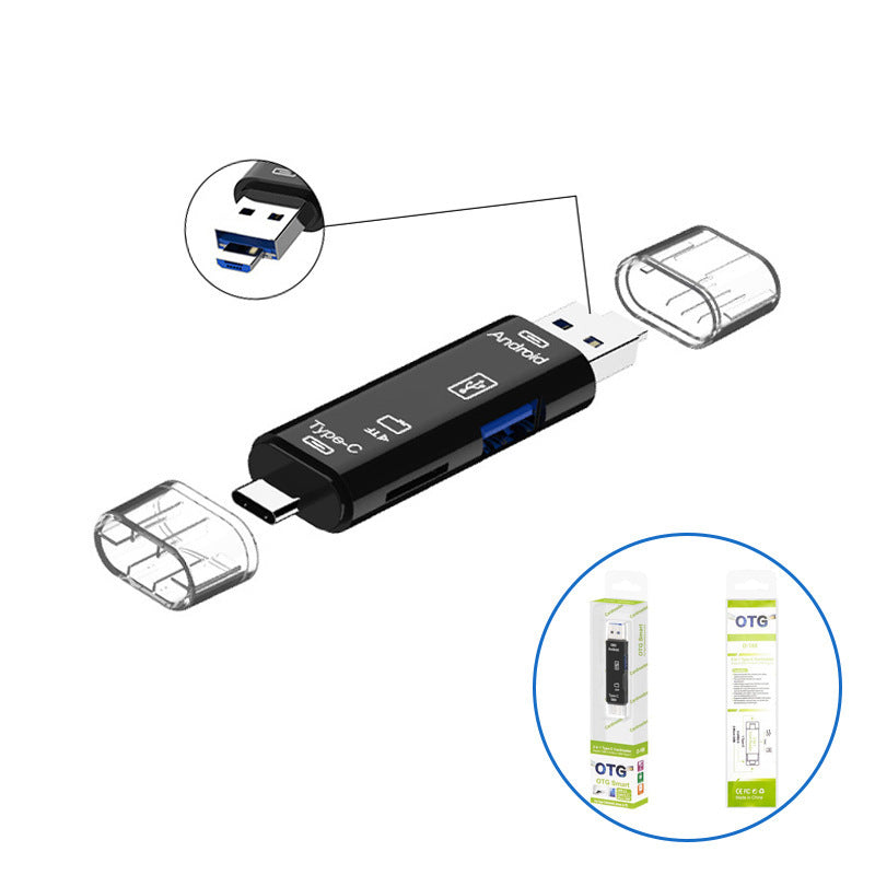 Type-c card reader tf android usb to otg 2.0 adapter - multifunctional 5-in-1