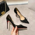 Sexy pointed-toe stiletto heels - women's spring/summer 2025 new collection - versatile bow detail, open-side design, comfortable all-day wear