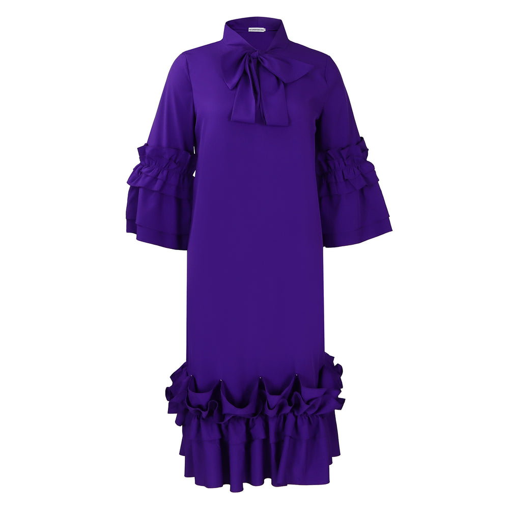 D488   summer/autumn new fashion casual ruffle bell sleeve plus size export dress