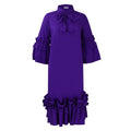 D488   summer/autumn new fashion casual ruffle bell sleeve plus size export dress