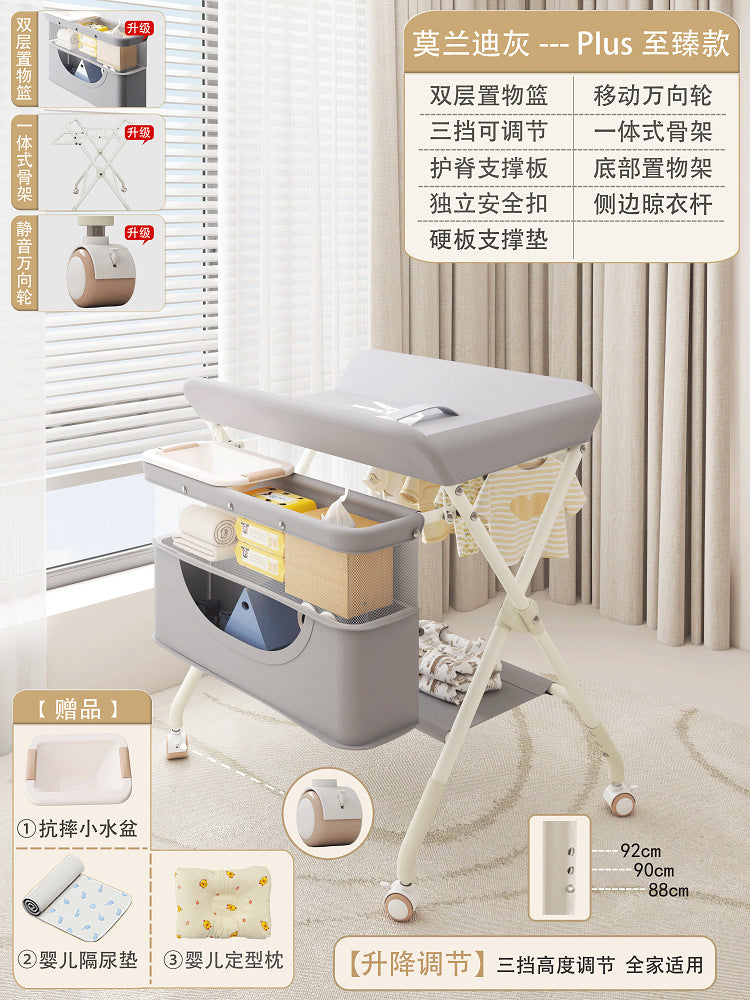 Changing table, baby care table, diaper changing table, newborn bathing & massage table, foldable multifunctional