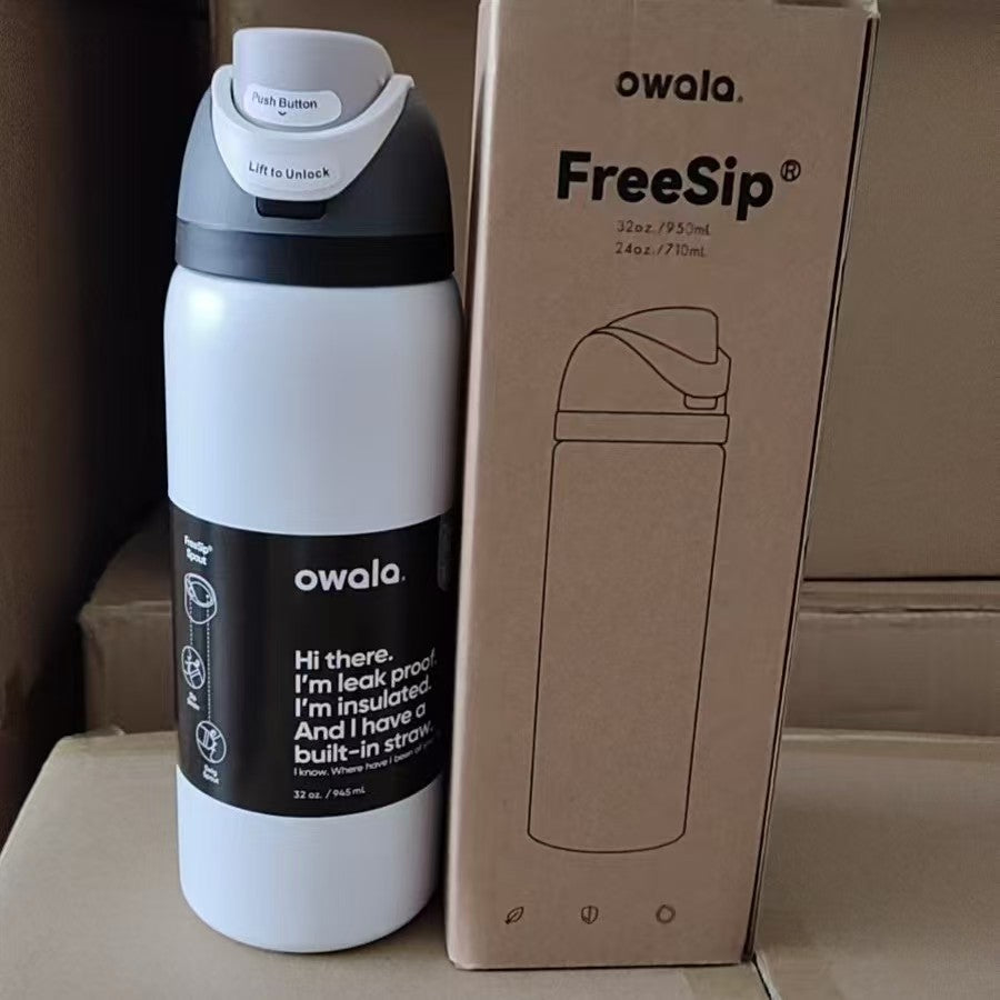 Amazon owala fruit cup large capacity 304 stainless steel vacuum thermos cup portable satchel sports water cup