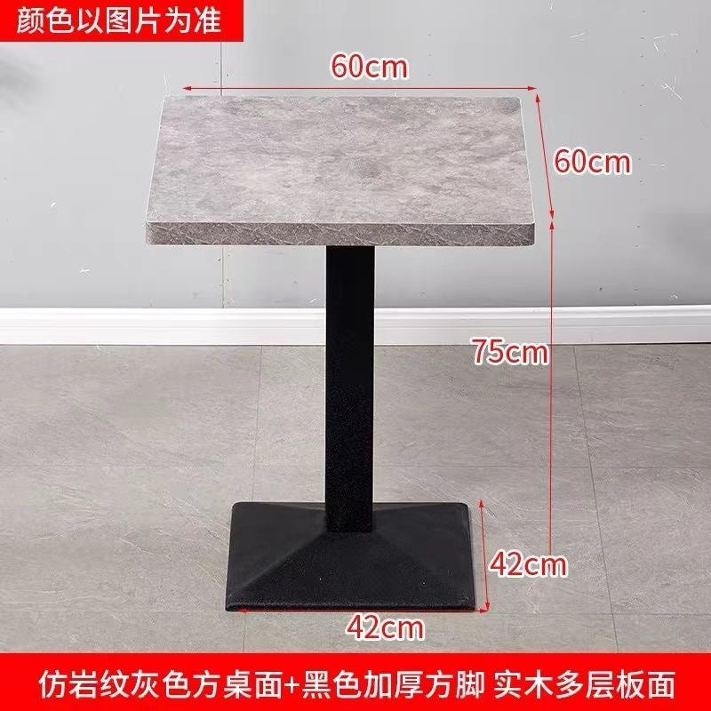 Commercial fast food table and chair set combination - restaurant, diner, snack bar, bbq, catering table, bubble tea shop rectangular table