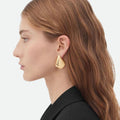 18k gold plated copper european and american fashion metal geometric polished irregular earrings - unique and trendy design