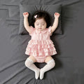 Infant summersweetoutwear hairy baby girl small fresh flying sleeves lace covered skirt elegantoutwear hairy