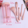 Portable mini makeup brush set - includes foundation, powder, blush, and eyeshadow brushes - all-in-one makeup brush organizer