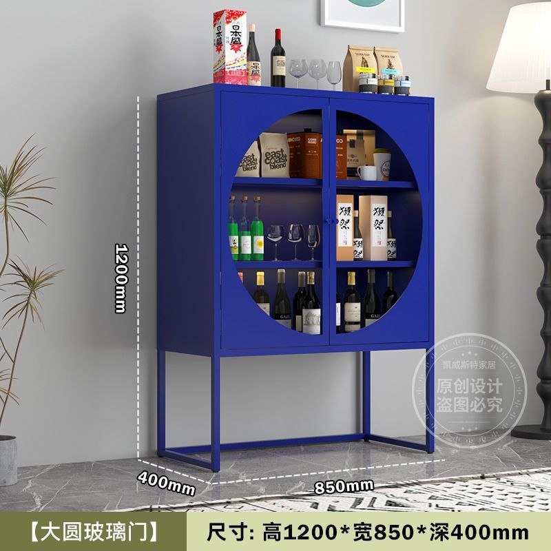 Iron sideboard storage wall storage iron cabinet kitchen living room wine cabinet modern casual tea storage drawer cabinet