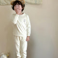Kidsheattechintimatessuitthickened autumn clothes and long trousers for boys and girlswinternew arrival home clothes pajamas bottom shirt cotton