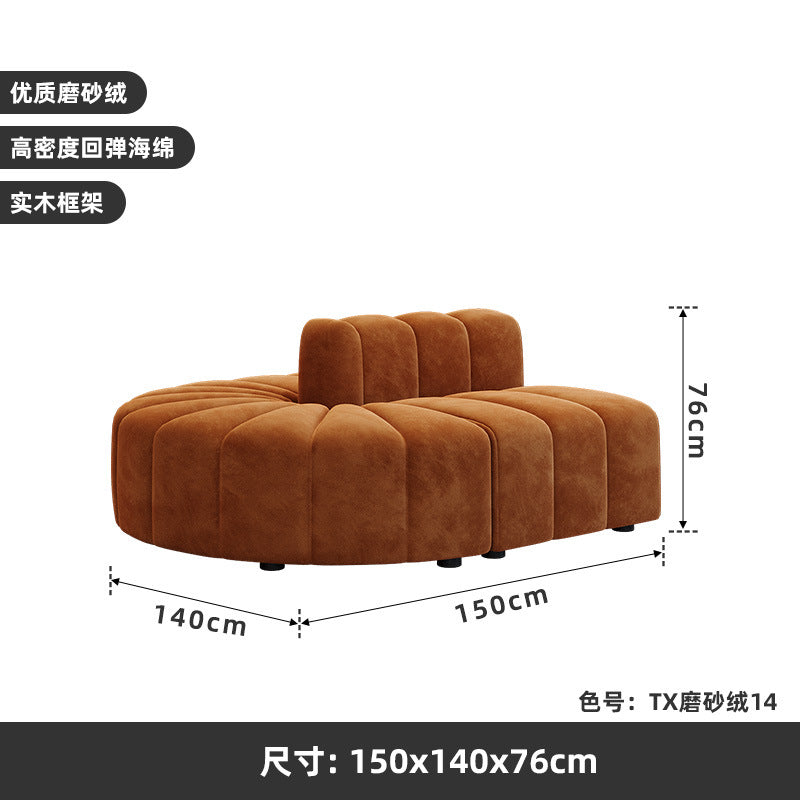 French cream style hotel lobby lounge double-sided sofa - ideal for medical aesthetics, wedding photography studios, clothing boutiques, and beauty salons