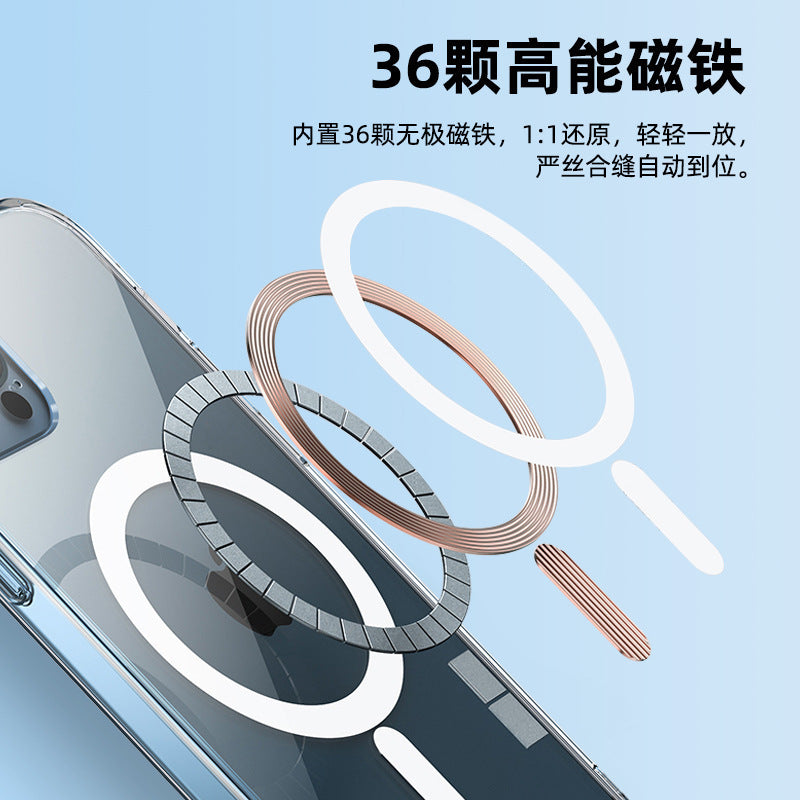 Official transparent magnetic compatible iphone 16 pro case, magsafe wireless charging, apple 17 hard shell protective cover