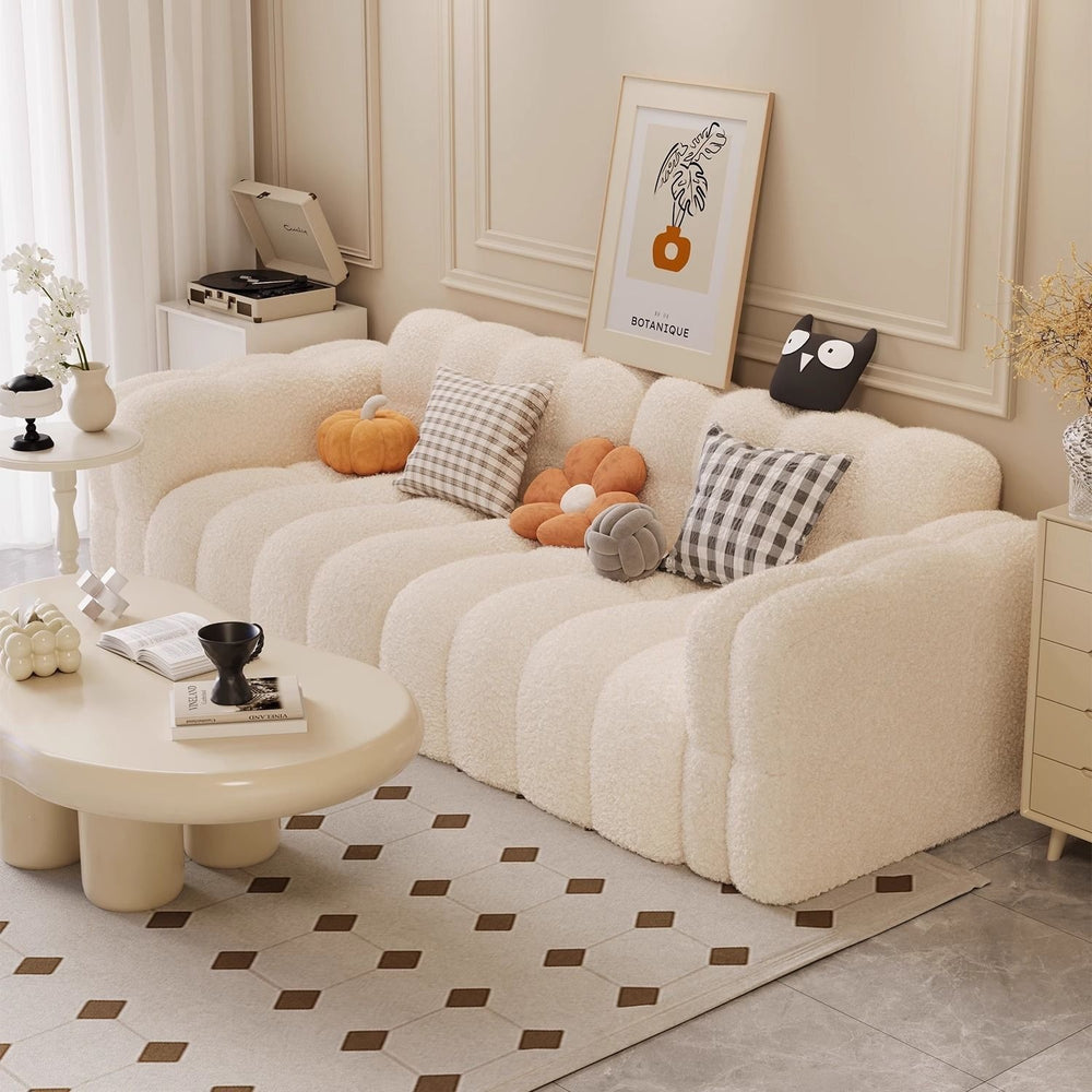 Light french retro cream living room sofa living room modern light luxury casual chenille modular cotton and linen fabric sofa