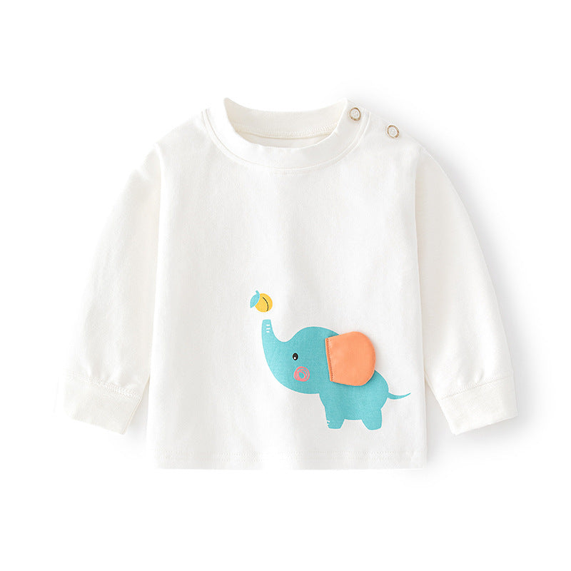 Babylon baby autumn clothes pure cotton printingintimatespulloverbaby cotton cartoonkidsspring & fall bottomschildren's clothing shoulder