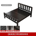 Thickened reinforced iron bed for home bedroom casual silent double bed rental house single dormitory black steel frame bed