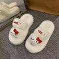 Thick sole furry slippers non-slip cartoon cute kitten outwearstuffed velvet cotton shoes for women autumn winternew arrivaleasiest for match