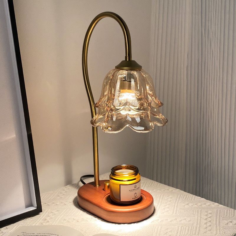 Lily of the valley aromatherapy lamp, wax melting lamp, french retro bedroom bedside lamp, home decoration, atmosphere lamp, fireless fragrance table lamp