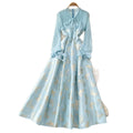French chic butterfly print square neck dress - women's early spring outfit, high-waisted a-line skirt, figure-flattering, high-end style