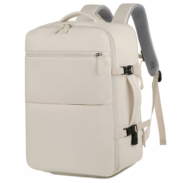 Expandable capacity backpack, men's and women's pull rod shoe compartment, large capacity business trip schoolbag, computer bag, backpack.