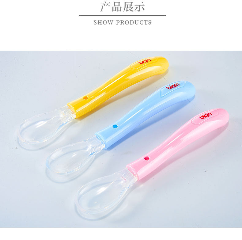 Dear, factory direct sales baby feeding silicone spoon soft head children's spoon silicone soft spoon double head baby silicone spoon