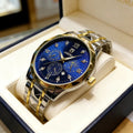 Dropshipping diamond-accented calendar multifunctional moon phase trendy fashion quartz men's watch waterproof luminous men's watch
