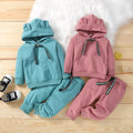 Spring/autumn kids' two-piece outfit set: hooded top and pants with large pockets for baby boys and girls. factory direct, ships in bulk