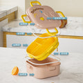 kids lunch box primary school student three-compartment lunch box thermal insulation microwaveable anti-fall sealed double-layer lunch box gift