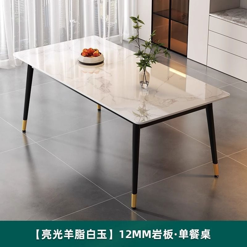 Dining table and chairs slate for home small apartment matte thickened dining table modern casualaccessible luxury rectangular dining table and chair combination
