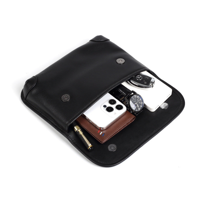 New fashion men's bags trendy fashion high-end leather men's bags casual and lightweight first-layer cowhide messenger bag