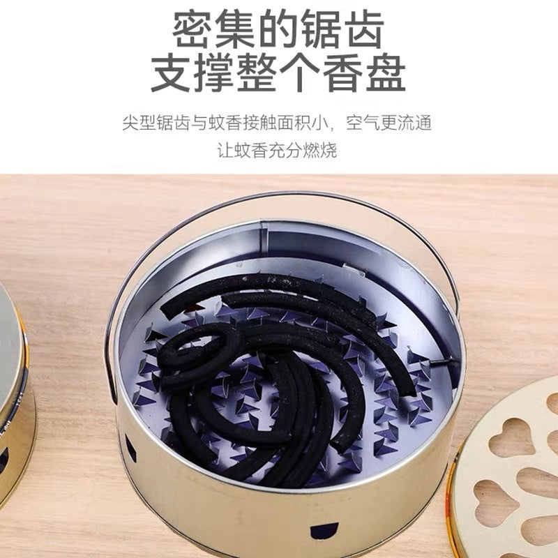 Fireproof, anti-scalding, anti-kicking, mosquito coil disc with lid, mosquito coil box, mosquito coil connected to ash disc, sandalwood burner bracket, sandalwood box.