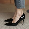 Nude stiletto heels - 2024 new spring/autumn collection - patent leather french pointed toe flats - versatile professional style women's shoes