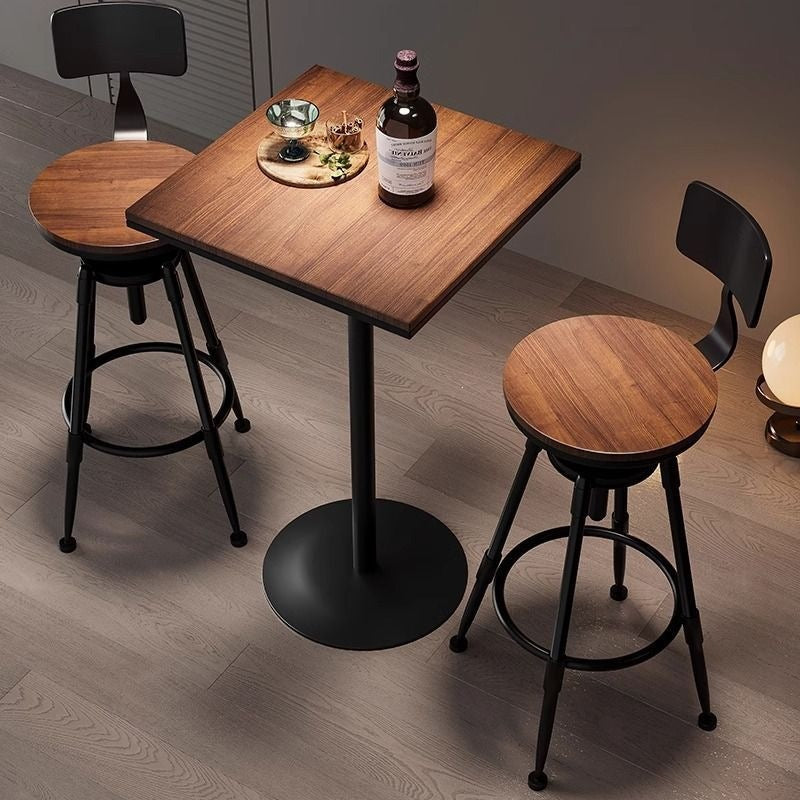 Iron bar chair table combination creative high stool one table two chairs restaurant casual back chair bar table no