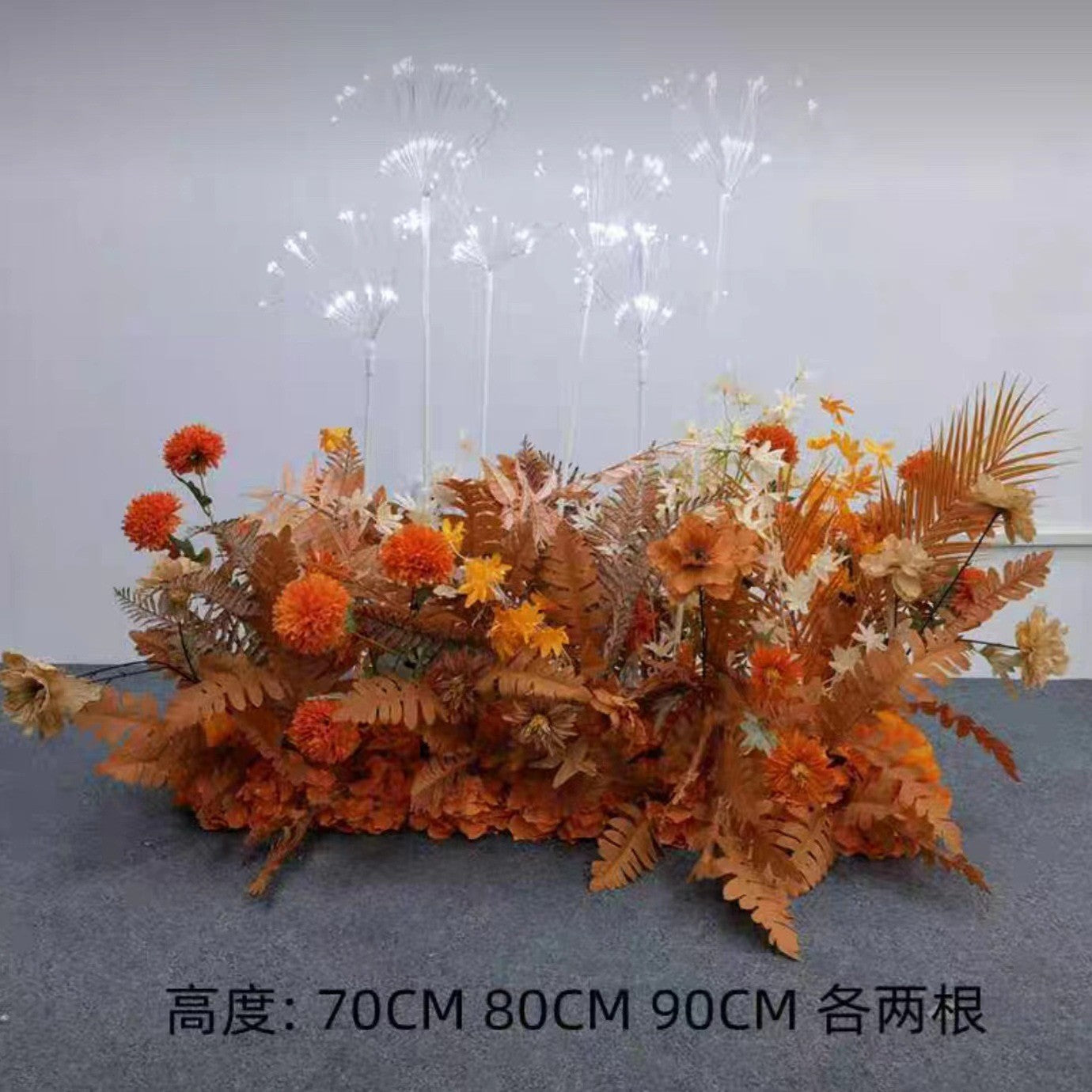 Wedding scene layout creative fireworks row and insert road guide window photography stage decoration LED copper wire smoke lamp