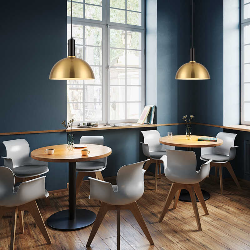 Gold catering chandelier copper card seat box bar counter store commercial hot pot restaurant buffet restaurant industrial wind lamp