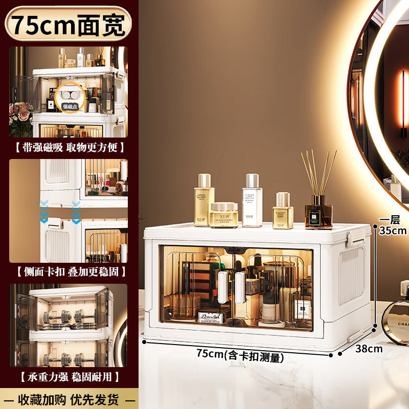 33-75 Plastic cosmetics cabinet storage storage box, folding transparent storage cabinet finishing multi-layer, starting from one piece for approval