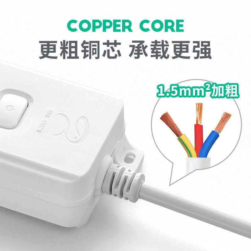 16a high-power 4000w multi-function power strip with socket converter for air conditioners, water heaters, induction cookers, and more