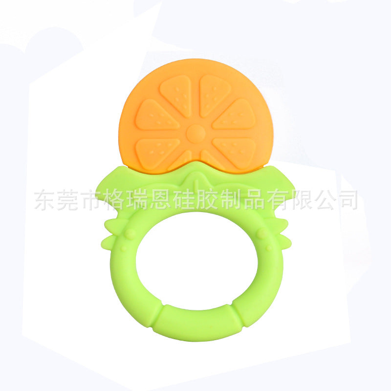 Baby Fruit Rings Toothpaste Newborn Teeth Grinder Food Grade Silicon Bite Baby Teething Toy
