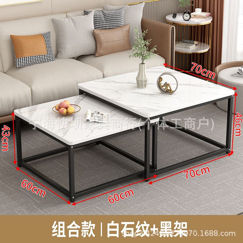 Accessible luxury square coffee table living room rental house for home small table casual modern small apartment tea table new arrival small coffee table
