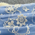 French chic blue lace dress - women's summer bubble sleeve a-line maxi dress - slim fit & figure flattering - new  collection