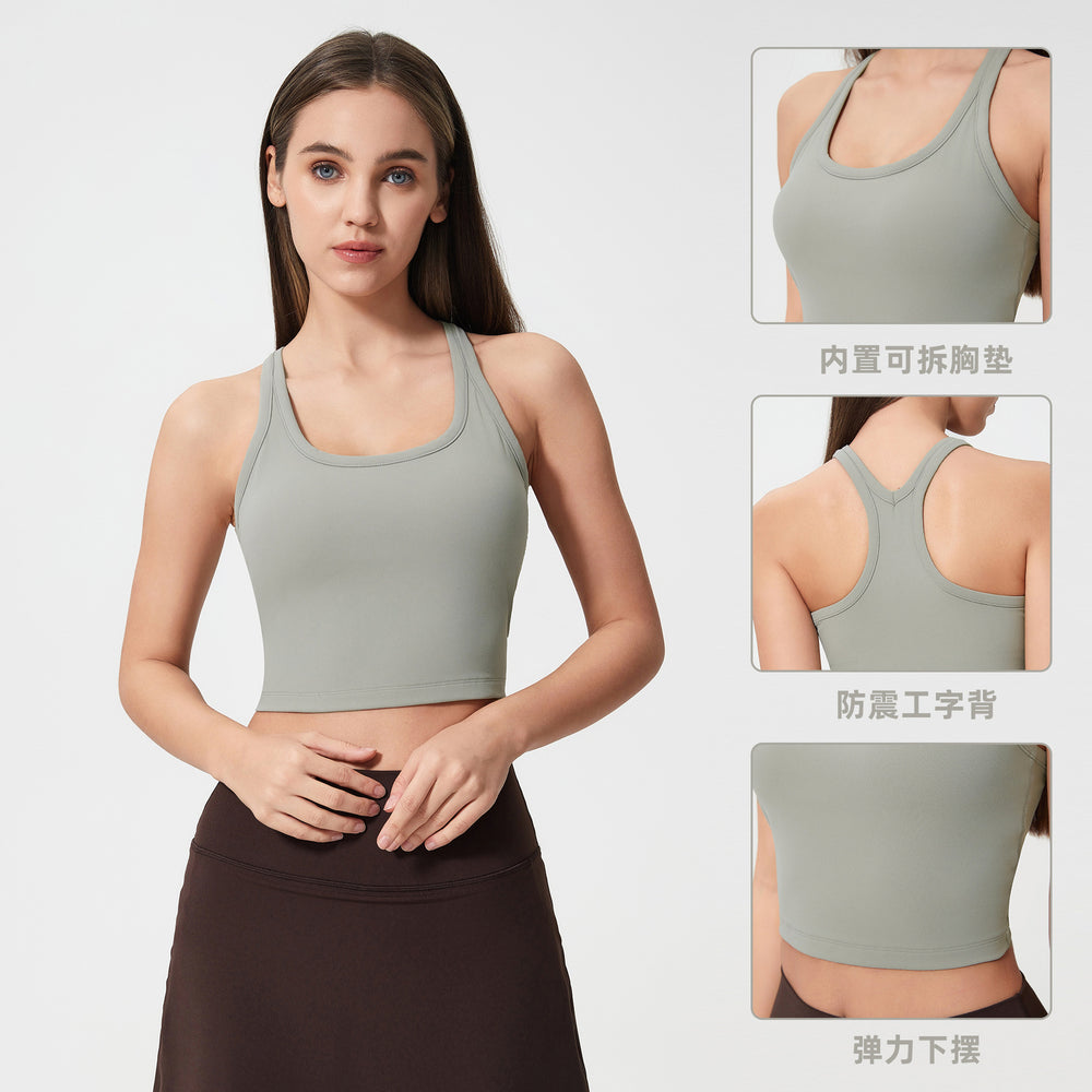 Fashioneasiest for matchnew arrival with chest pad yoga vest women's comfortable naked fitness bubble wrap sports bra s2081