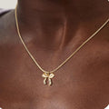 European and american new arrival: high-end bowknot necklace - women's fashionable, minimalist, and unique gold clavicle chain - stylish and versatile necklace