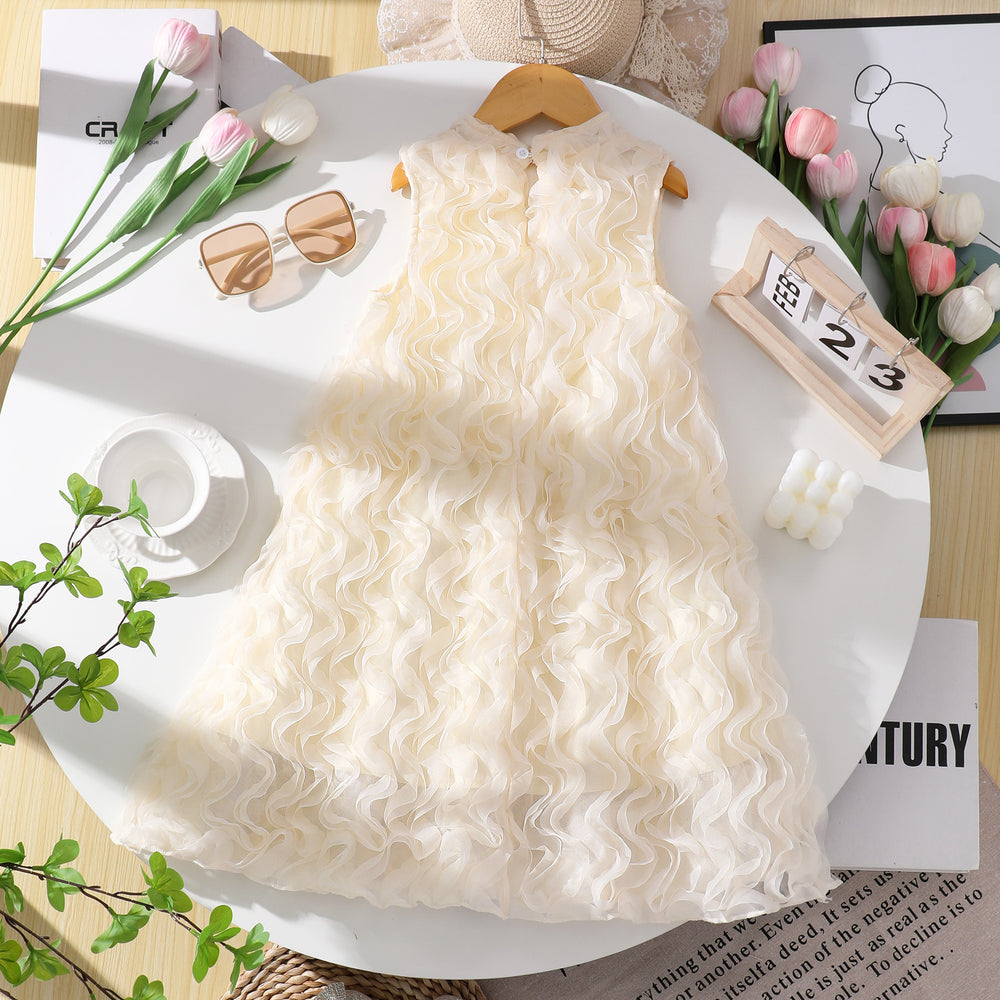 Girls' (toddler) dress, 3d rose embellished elegant party dress