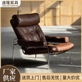 Genuine leather single sofa chair, medieval style rum chair, italian oil wax leather casual chair, living room casual sofa chair personalized